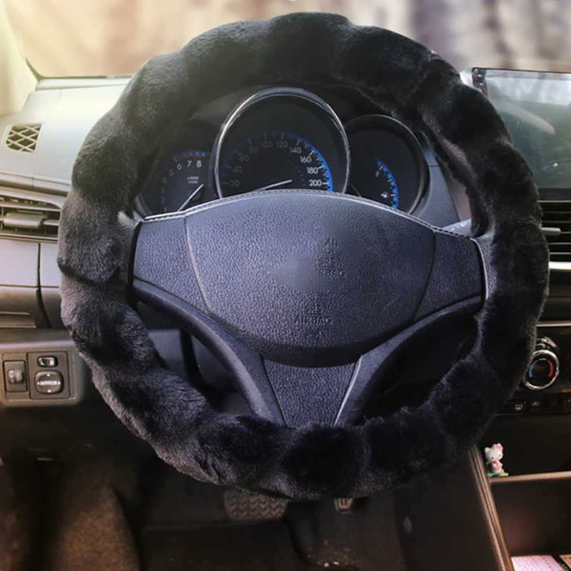 Модный чехол для руля автомобиля 38 см зимний плюшевый мягкий теплый аксессуары