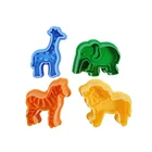 4 шт.набор, формочки для выпечки тортов в форме слона льва зебры жирафа