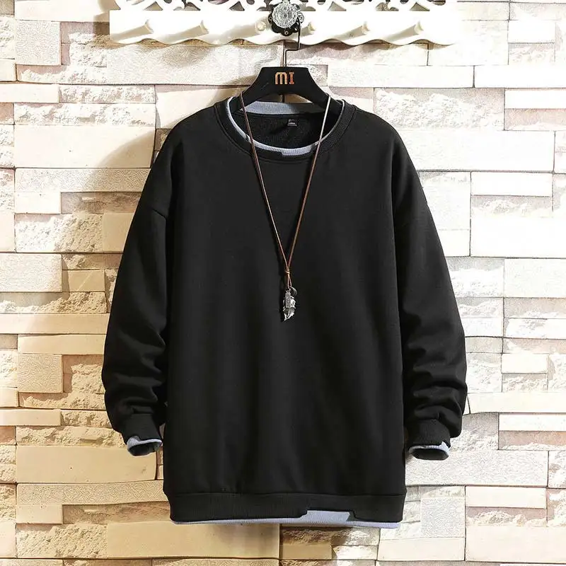 

Fake Two Sweaters For Mens Hoodie Sweatshirt Men Hip Hop Pullover Hoodies Streetwear Casual Fashion Clothes Colorblock