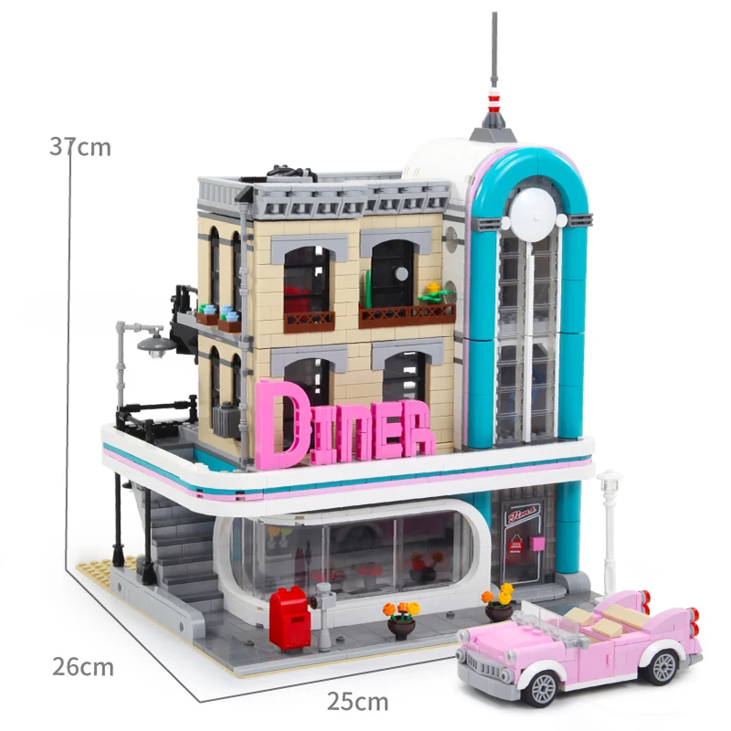 2569 шт угловой гараж город улица вид СОЗДАТЕЛЬ серии строительные блоки 15034 15037