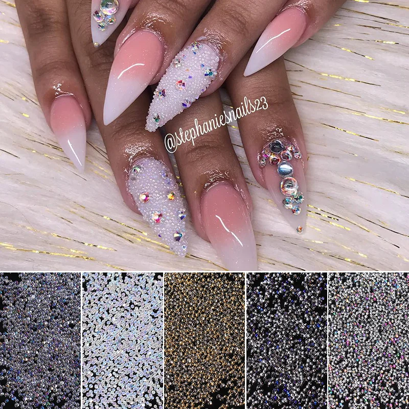 3D бусины для дизайна ногтей фиолетовые розовые золотистые серебристые