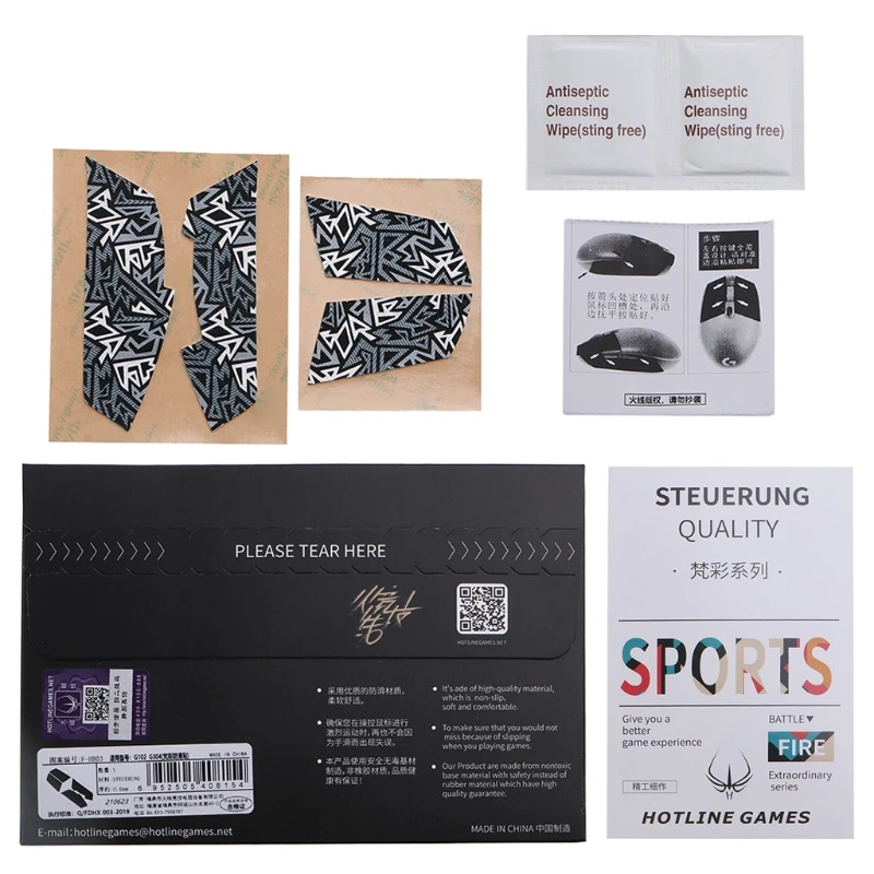 

Hotline Games Mouse Skin Anti-Slip Grip Tape Self Adhesive Design Sweat Resistant Tape Pads for logitech G102 G304 Dropshipping