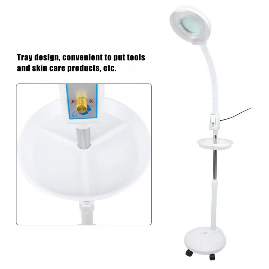 8X светодиодный увеличительный светильник с холодным светом Напольная Лампа лупа