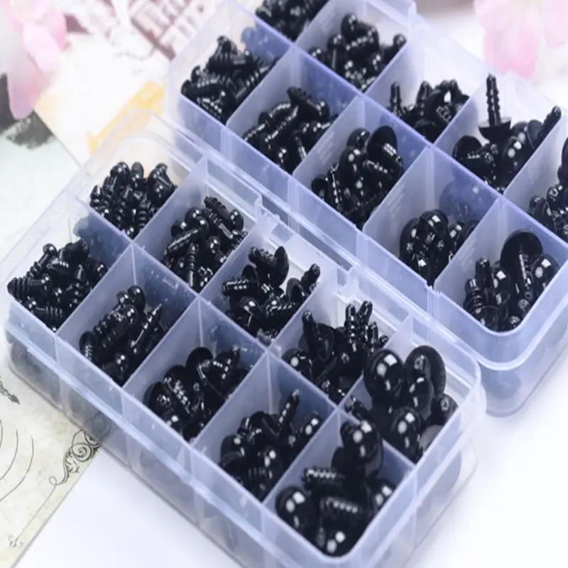 

2020 New Drop Shop. 142pcs 6-12mm Black Plastic Craft Safety Eyes for Stuffed Animal Doll DIY Toy