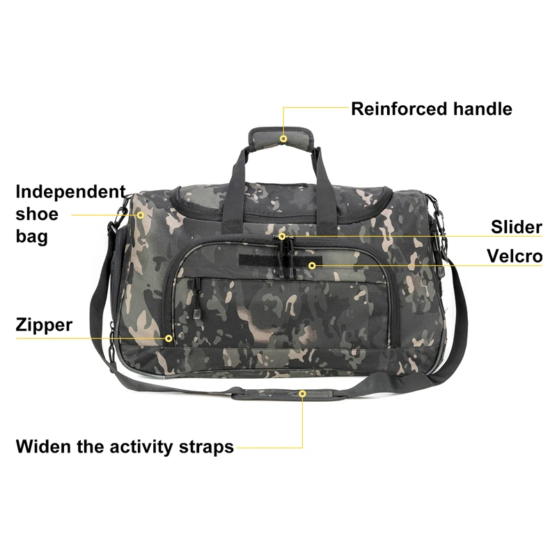 Waterproof Gym Bag Men Sports Travel Bags Military Tactical Duffle Luggage Outdoor FitnessTraining Bag