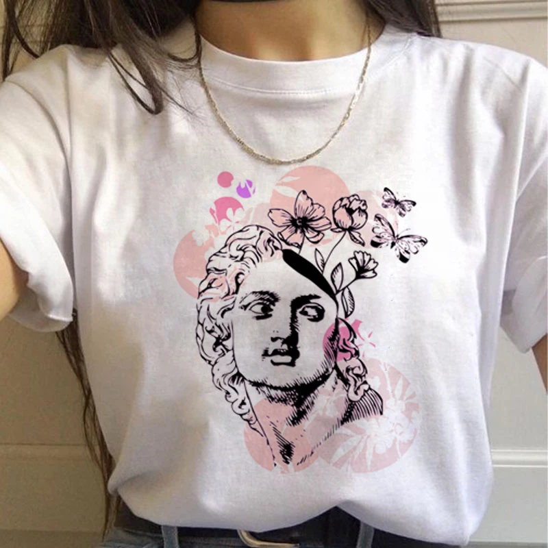 7523 Vaporwave эстетическое 90s модные футболки для женщин Harajuku Ullzang футболки Графический Забавный мультфильм футболка Топ-безрукавка в уличном стиле женский - Цвет: 7523