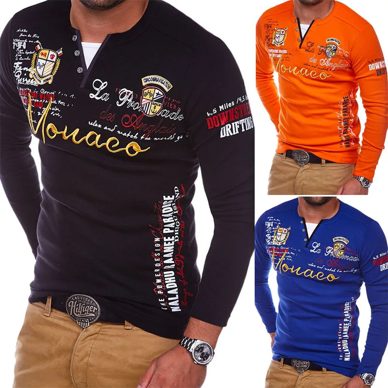 

ZOGAA Brand Autumn New Polo Shirt Long Sleeve Patchwork Polo Shirt Men Cotton Polos Male Casual Letter Printing Polo Shirt Top