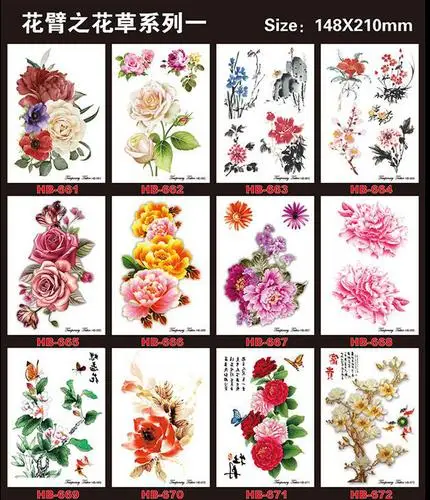 

Temporary Tattoos Tattoo Stickers Waterproof Flowers Series Arm Fake Transfe