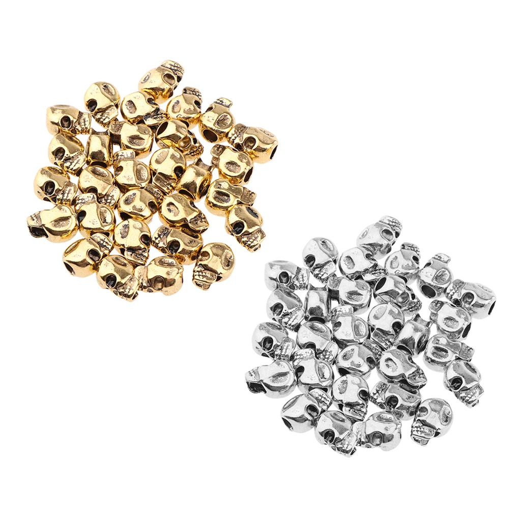 

60x Skull Hair Beads Hair Braid Rings Cuff Clip Hair Decor Jewelry