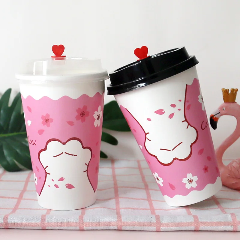 500 шт. коробка розовая одноразовая кофейная чашка для вечеривечерние 400 мл молока