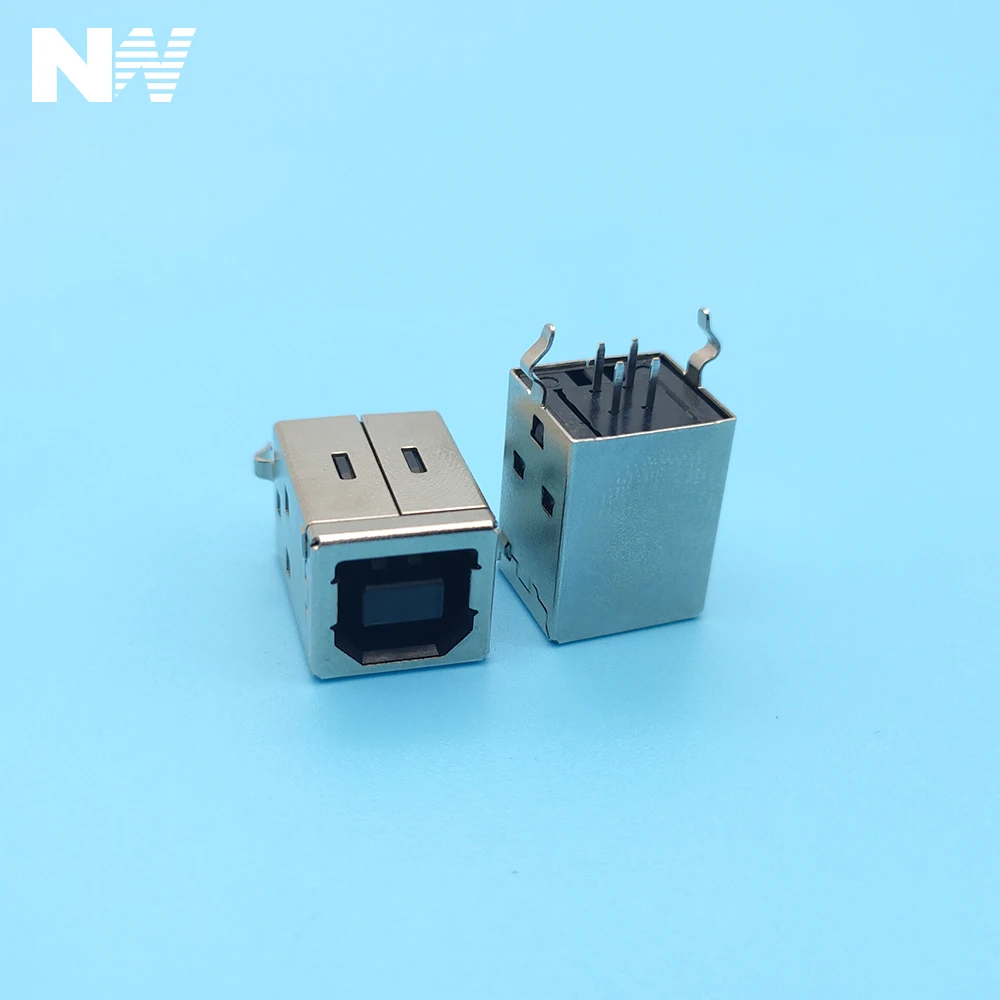 

5Pcs Copper Material Usb Printer Female Interface Type B Straight Needle 180 Degree Vertical High-Quality Connector