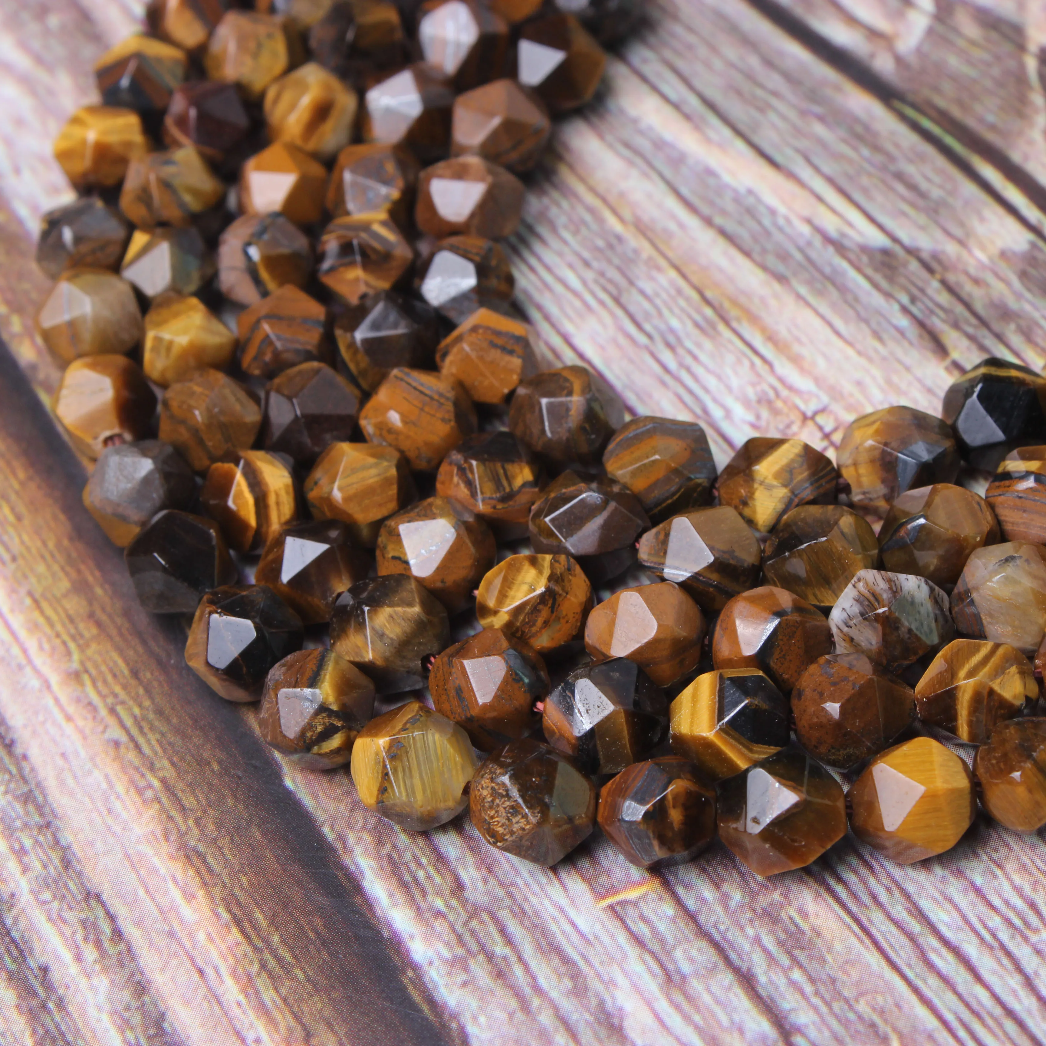 

Fashion jewelry natural gem universal cut tiger stone loose beads 8mm DIY bracelet necklace and accessories