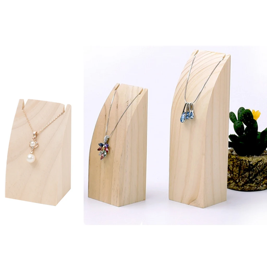 

Natural Wood Necklace Display Stand Organizer Holder, Jewelry Tower Hanger Storage fo Shows, Home Decoration
