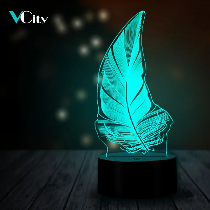 VCity перо 3D USB Ночной светильник творческий 7 цветов Изменение Touch или пульт