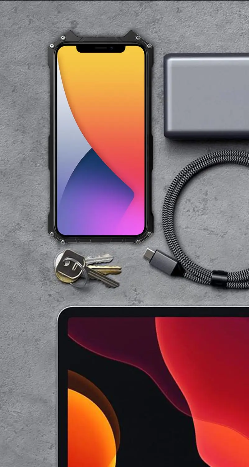 

R-JUST Armor Case For iPhone 12 Mini Pro Max 11 X XS Max XR 8 7 Plus 6s 6 SE 2020 Heavy Duty Metal Aluminum Cover