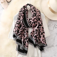 new designer fashion leopard viscose shawl scarf women high quality autumn winter wrap pashmina stole bufandas muslim hijab