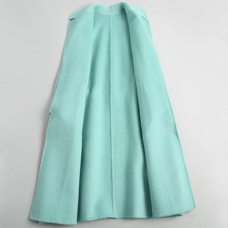 Женское шерстяное пальто из альпака зимняя куртка женские двухсторонние