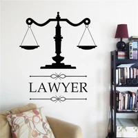 wallpaper decor of law firm logo lawyer wall vinyl decal personalization sticker company name justice scale window decoration