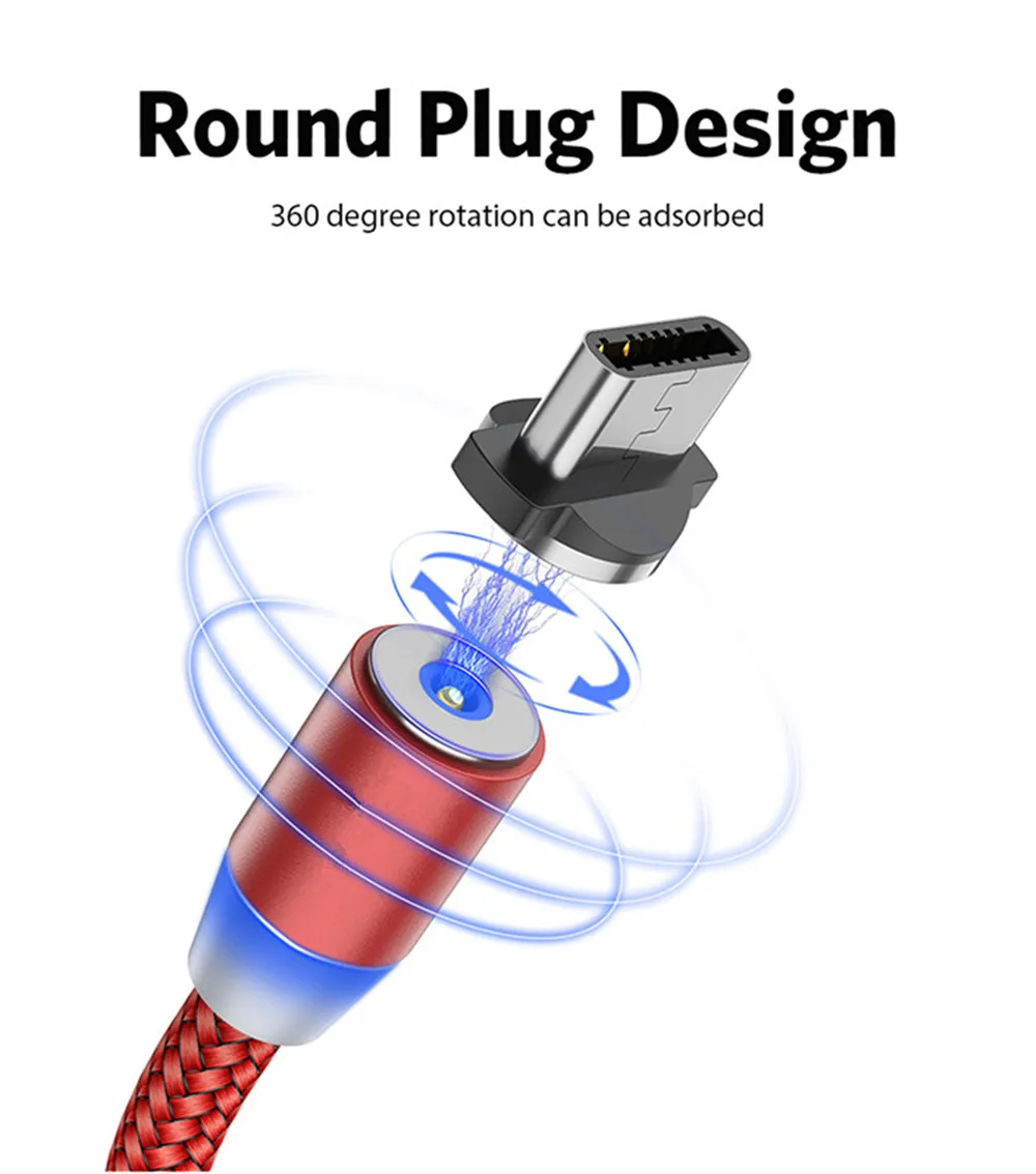 Магнитный USB кабель для быстрой зарядки и передачи данных Samsung galaxy S8 S9 S10 Plus S6 S7 Edge