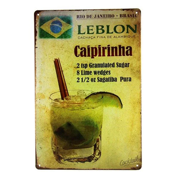 

Cosmopolitan Tropical Cocktail Man Cave TIN SIGN Vintage Metal Wall Decor-Beer