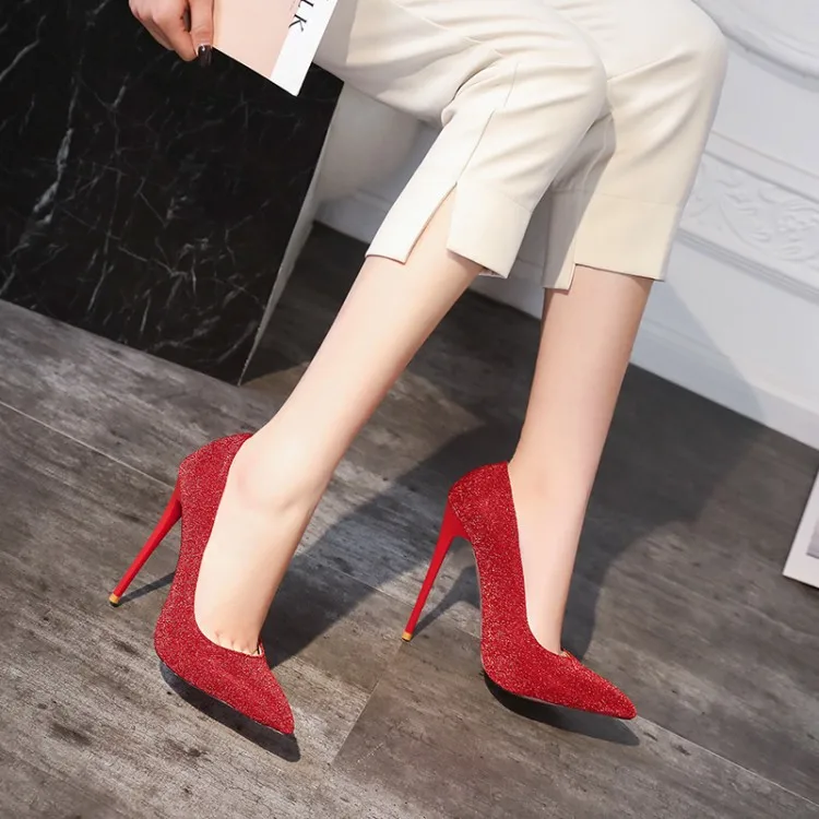 Женские замшевые туфли на высоком каблуке шпильке весенне осенние с острым
