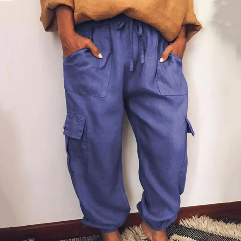 

Long Skin-friendly Solid Color Elastic Waist Long Pants for Outdoor