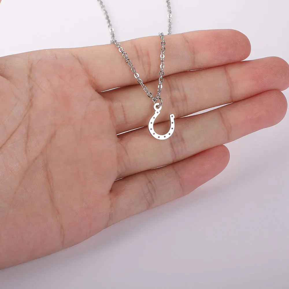 Ожерелье TN199 в форме подковы на удачу из нержавеющей стали 100% для женщин