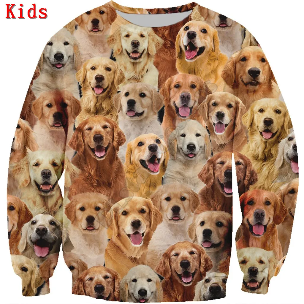 

You Will Have A Bunch Of Golden Retrievers 3D printed Hoodies Boy Girl Long Sleeve Shirts Kids Funny Animal Sweatshirt