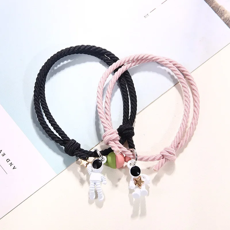 

2021 New 2Pcs Couple Minimalist Lovers Matching Friendship Bracelet Rope Braided Magnetic Distance Bracelet Kit Lover Jewelry