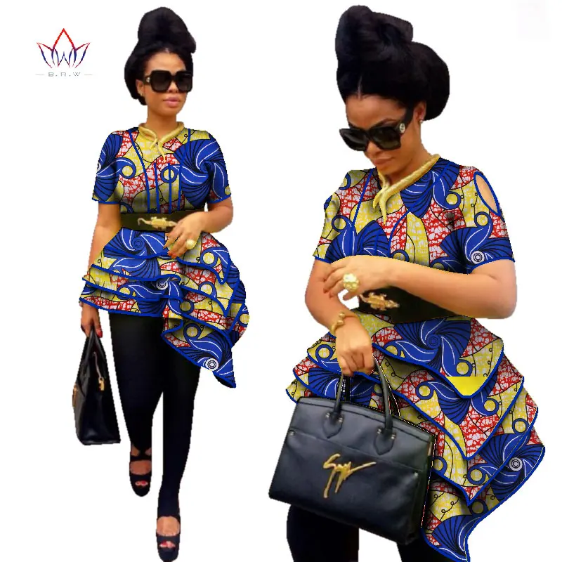 BRW Africa Style Women Modern Fashions Womens Tops Dashiki African Print Tops Shirt Plus Size M-6XL Women Clothing WY2576 - Цвет: 14