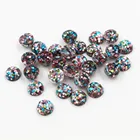 Новая мода 8 мм 10 мм 40 шт синий розовый зеленый цвета яркие вафли стиль плоские задние кабошоны из смолы для браслета серьги аксессуары