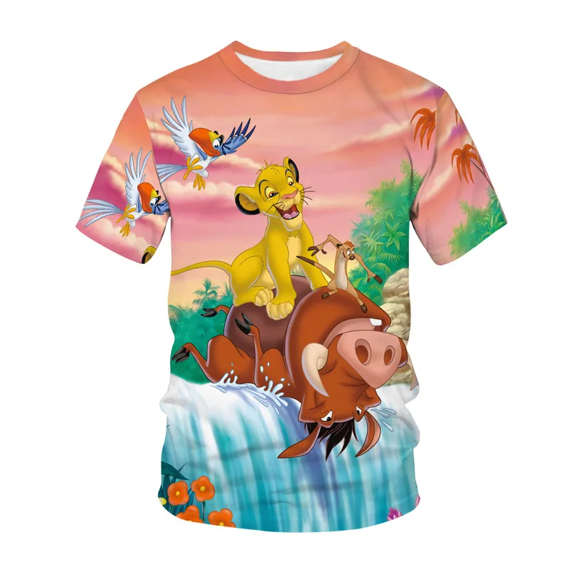 

Disney 2021 Lion King Simba T-shirt short sleeve 3D printed cartoon cute Harajuku T-shirt netflix aliexpress france funko pop