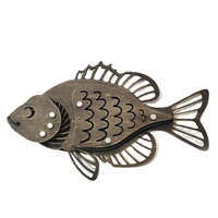 holiday decoration wooden hollowed small fish cute desktop ornaments home decor accessories