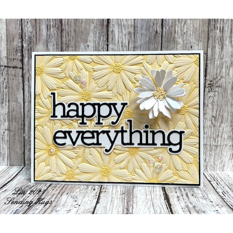 

No Stamps 2021 New Arrival Metal Cutting Dies Words Happy Everything and Scrapbooking Frames Card Craft For Paper Making Set