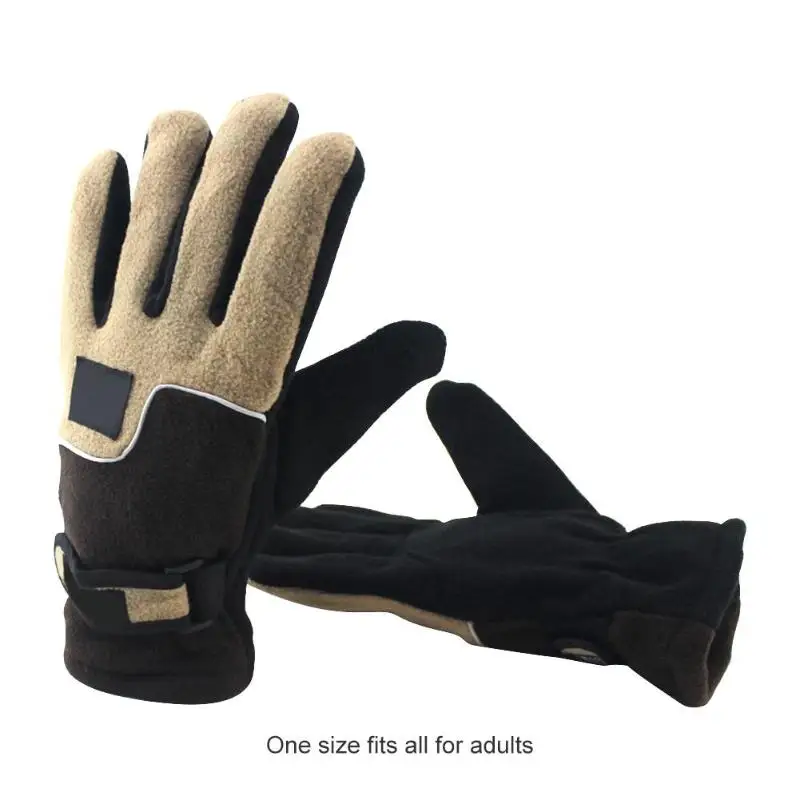 

1Pair Winter Men Women Fleece Thermal Gloves Adult Outdoor Motorcycle Bike Cycling Windproof Full Finger Gloves for Adults