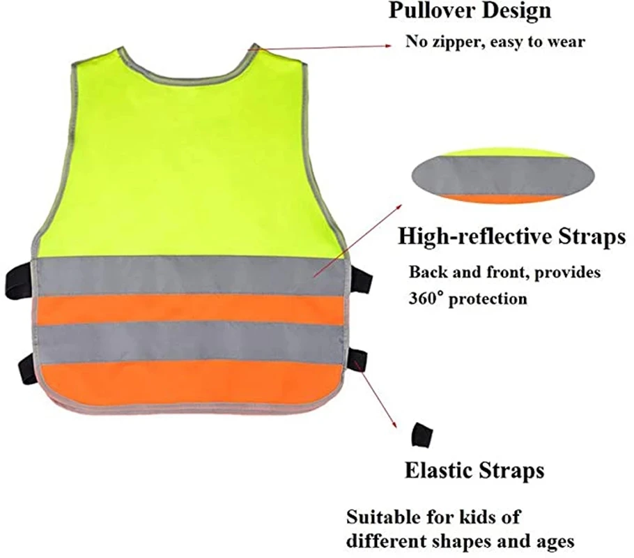 Детский жилет с высокой видимостью школьная форма светоотражающий для детей