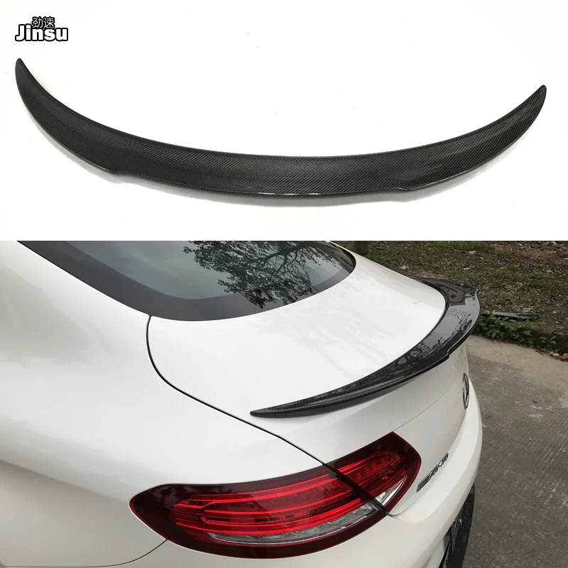 Настоящее углеродное волокно для Benz C class coupe c200 c220 c250 2 door 2015 2018 FD style спойлер