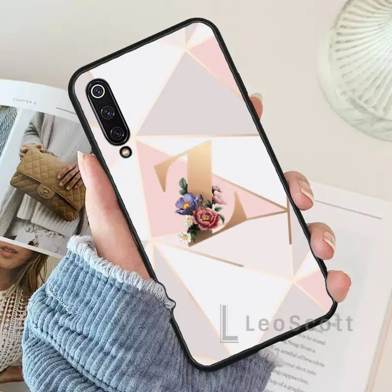 

English flowers marble geometry Phone Case For Xiaomi Redmi 7 9t 9se k20 mi8 max3 lite 9 note 8 9s 10 pro