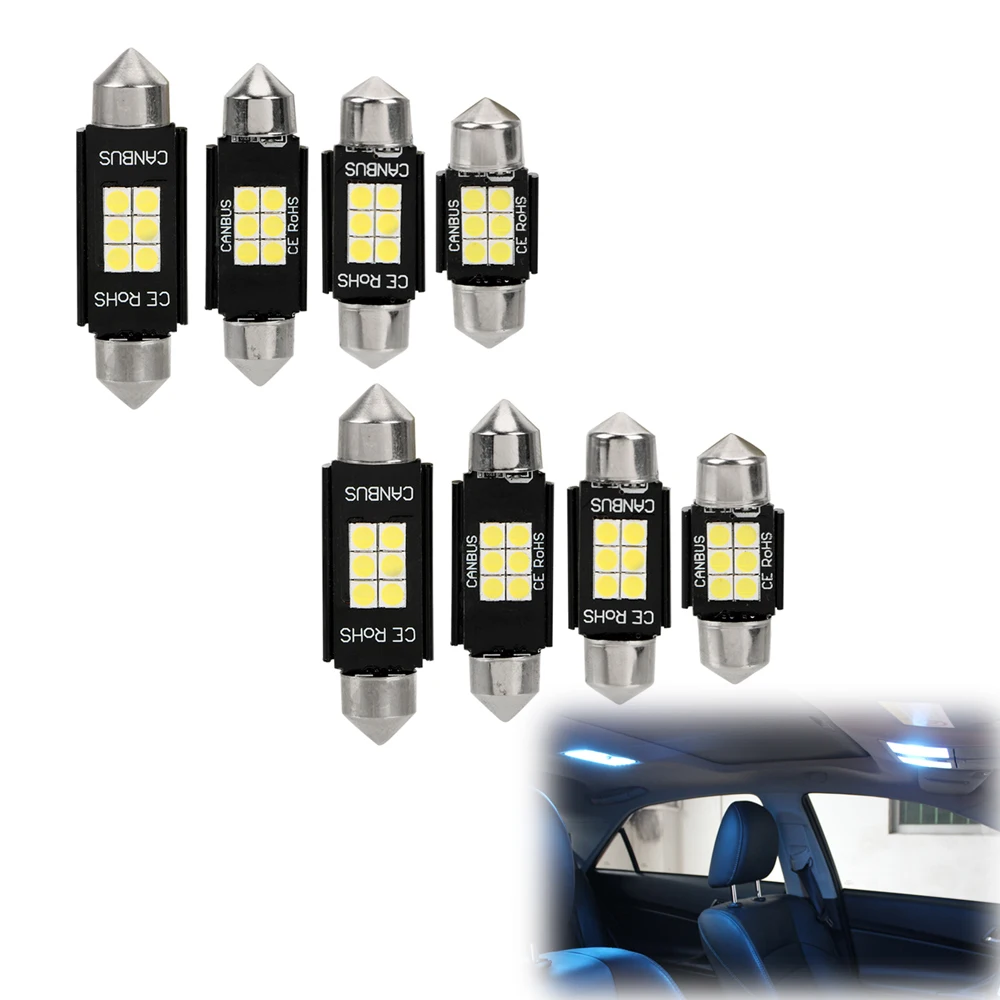 

LEEPEE Car LED License Plate Lights Dome Light Canbus double point light 2pcs LED Canbus Bulbs Reading Lamp 31mm/36mm/39mm/42mm
