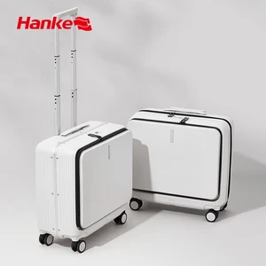 hanke 2021 new design carry on suitcase 18 business men travel luggage aluminum frame with laptop pocket free global shipping