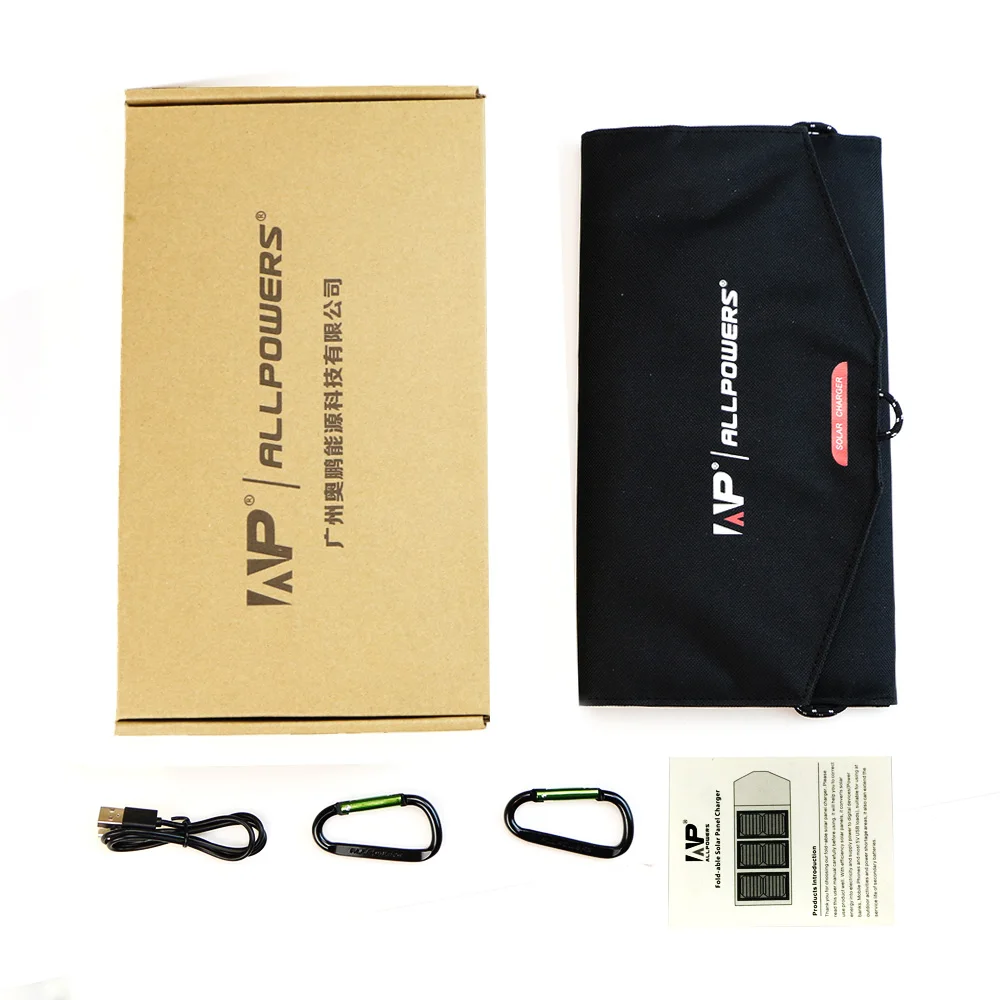 Портативное зарядное устройство на солнечной батарее ALLPOWERS 5 В USB для iPhone 12 11 Pro X Xr