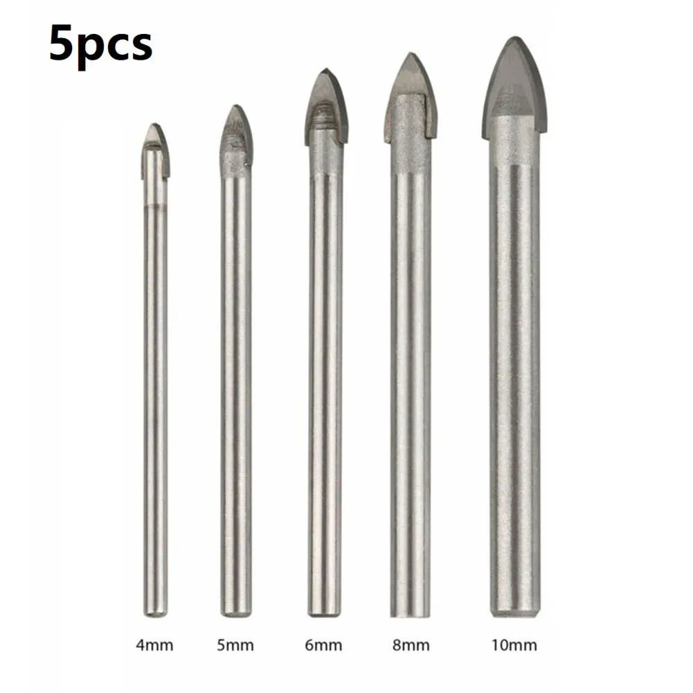 

5Pcs 4-10mm Triangle Drill Bit Set Kit For Drilling Glass Ceramic Plastic Glass Hole Opener Wall Drilling Reaming Power Tools