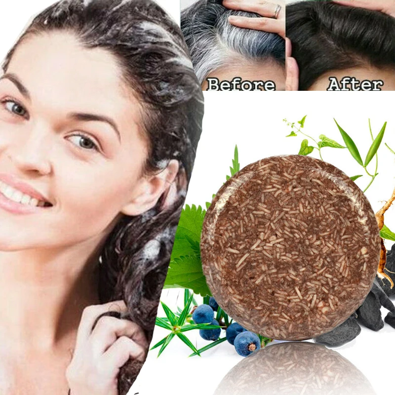 

1 Box Hair Darkening Shampoo Natural Organic Conditioner Repair Black Hair Treatment Heathy Hair Color Soap Hair Care