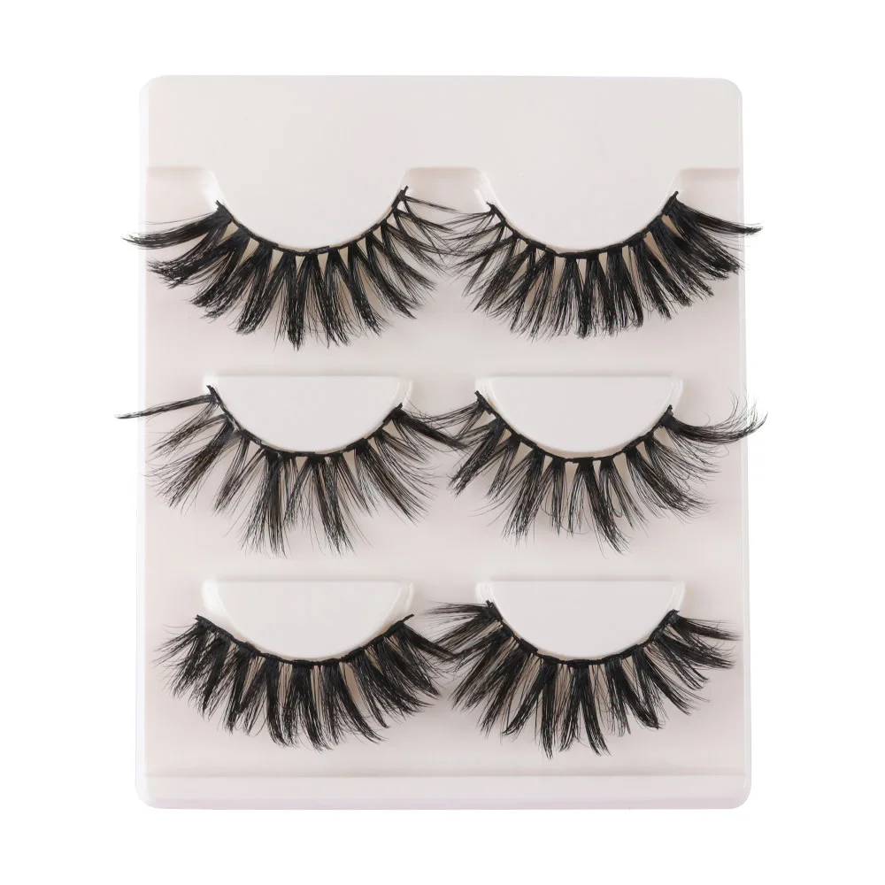 3 пар/кор. магнитные накладные ресницы для магнитной подводки глаз натуральные