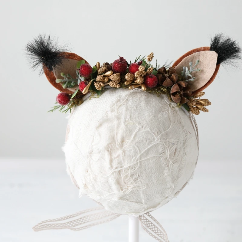 Новинка ручная работа с лисьими ушками для новорожденных детей искусственная