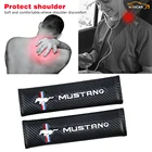 Автомобильные чехлы для ремня безопасности, 2 шт., защитные Наплечные накладки из углеродного волокна для водителя, автомобильные аксессуары MUSTANG