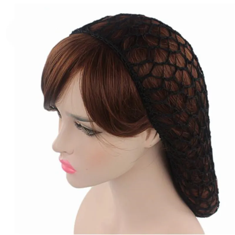 

1Pc Handmade Woven Professional Hairnet Solid Color Women Lady Soft Rayon Wigs Snood Crochet Hair Net Knit Hat Cap Hairnet New