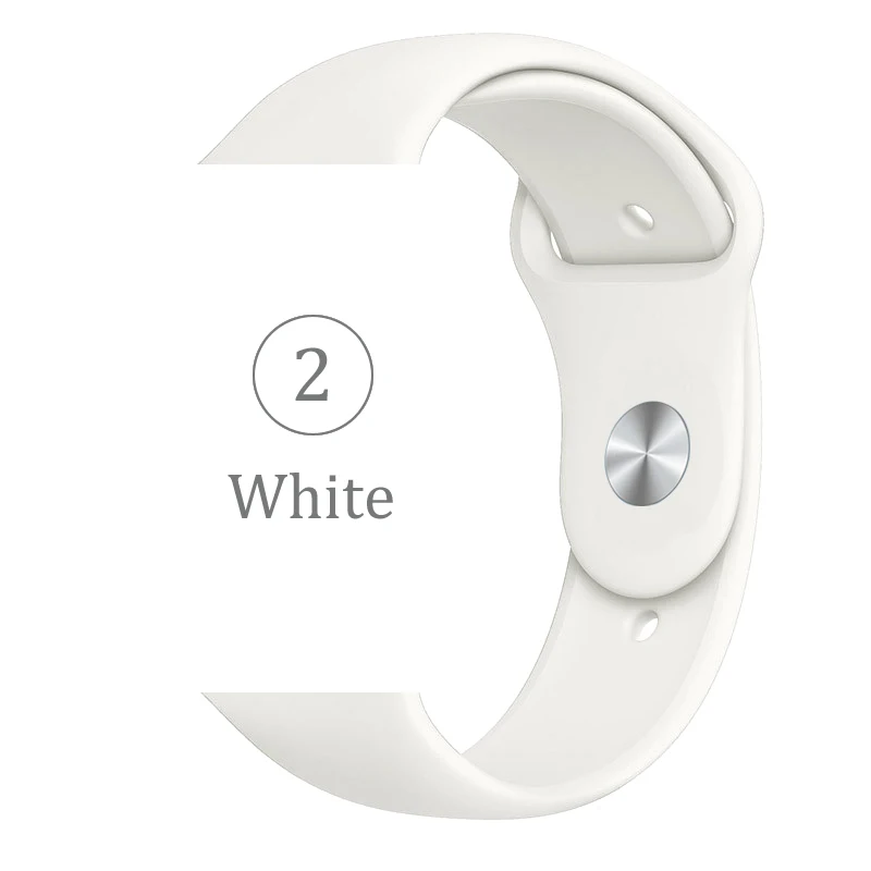 Мягкий силиконовый сменный спортивный ремешок для Apple Watch 5 4 3 2 1 38 мм 42 мм ремешок для часов Iwatch series 4 40 мм 44 мм - Цвет ремешка: 2 White