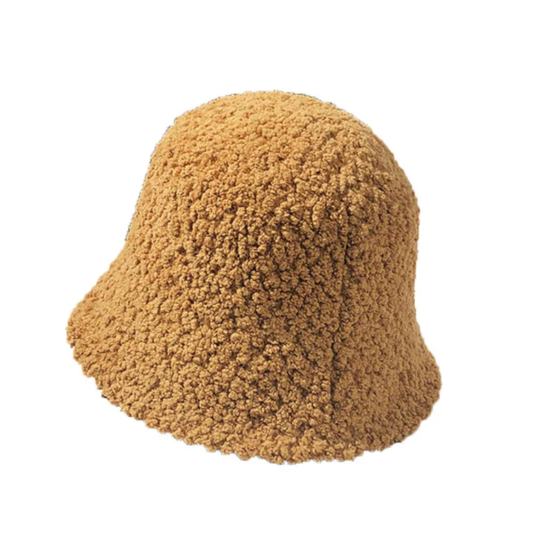 Шапка рыбака Женская однотонная с широкими полями из овечьей шерсти | Шапки-бини