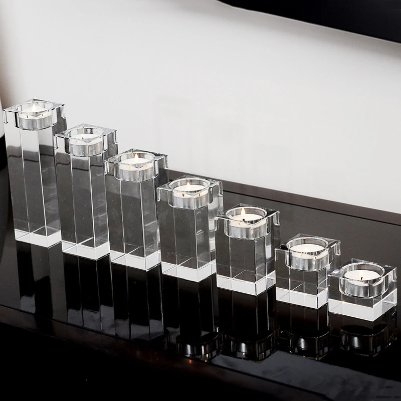Экономичный держатель для свечи прозрачная стеклянная Хрустальная подставка